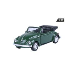 Makett autó, 01:34, VW Beetle kabrió, zöld.