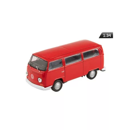 Makett autó, 1:34 1972 VW T2, piros.
