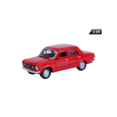 Makett autó, 01:34, PRL Fiat 125p piros.