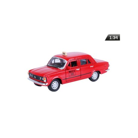 Makett autó, 01:34, PRL 1313 WPT Fiat 125p piros.