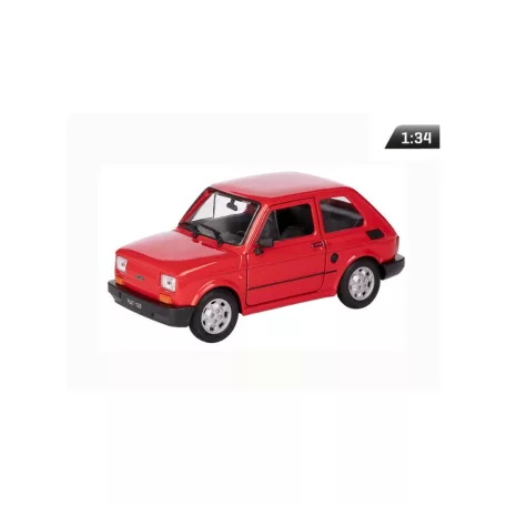Makett autó, 01:34, PRL Fiat 126p piros.