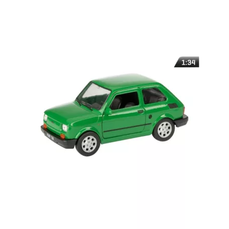 Makett autó, 01:34, PRL Fiat 126p zöld.