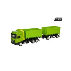 Makett autó, 01:43 MAN Truck, konténer, zöld.