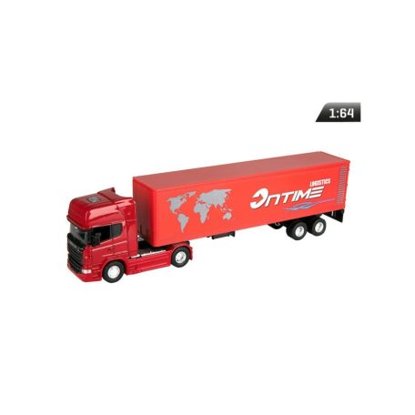 Makett autó, 1:64 V8-as Scania730, piros.