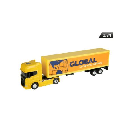 Makett autó, 1:64 V8-as ScaniR730, sárga.