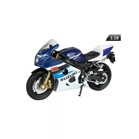Makett motorkerékpár, 01:18 Suzuki GSX-R750, sötétkék és fehér.