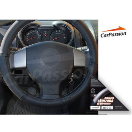 Kormányvédő, fekete, valódi bőr, 47-49cm