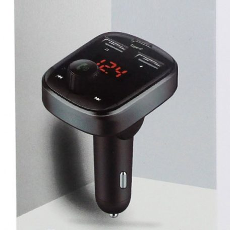 A26 - Bluetooth/FM Transzmitter LED kijelzővel USB-C és dupla USB töltővel