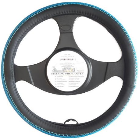 Kormányvédő, fekete-kék, kék varrással, 37-39 cm (CS-F10-7, CS-BF-26-8)