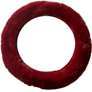 Kormányvédő, bordó plüss szőrös, 37-39 cm