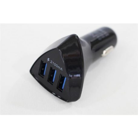 Tripla szivargyújtó-USB adapter, gyorstöltő