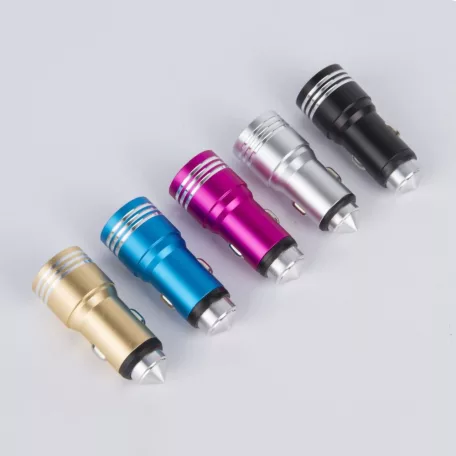 Dupla szivargyújtó-USB adapter, gyorstöltő, 2,1A+1,0A