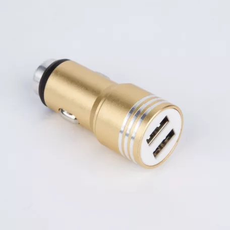 Dupla szivargyújtó-USB adapter, gyorstöltő, 2,1A+1,0A