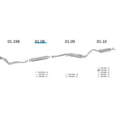 EDEX 01.08 - Audi 100 / Porsche 924 kipufogó első dob