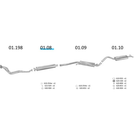 EDEX 01.08 - Audi 100 / Porsche 924 kipufogó első dob