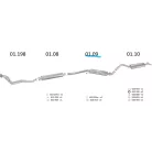 EDEX 01.09 - Kipufogó közép dob AUDI 100 1.8, 2.0, 2.2 (1984-1990)