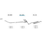 EDEX 01.101 - Kipufogó közép dob AUDI A4 1.9 D (1996-2001)