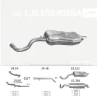 EDEX 01.102 - Kipufogó hátsó dob AUDI A3 1.9 D (1996-2010)