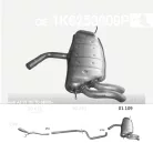EDEX 01.109 - Kipufogó hátsó dob AUDI A3 1.9 D (2003-2008)