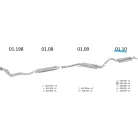 EDEX 01.10 - Kipufogó hátsó dob AUDI 100 1.8, 1.9, 2.0, 2.1, 2.2, 2.4 (1983-1990)
