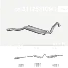 EDEX 01.11 - Kipufogó közép dob AUDI 80 1.6, 1.6 D, 1.8, 1.9, 2.0, 2.1, 2.2, 2.3 (1980-1991)