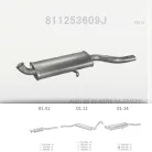 EDEX 01.14 - Kipufogó hátsó dob AUDI 80 1.6, 1.6 D, 1.8, 1.9, 2.0, 2.1, 2.2, 2.3 (1980-1991)