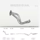 EDEX 01.148 - Kipufogó gyűjtő cső AUDI 80 1.6, 1.8, 2.0 (1983-1994)