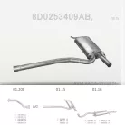 EDEX 01.15 - Kipufogó közép dob AUDI A4 1.6 (1998-2001)
