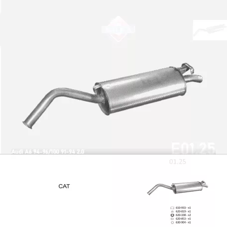 EDEX 01.25 - Kipufogó hátsó dob AUDI 100 2.0, 2.4 D (1991-1996)