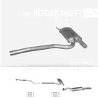 EDEX 01.250 - Kipufogó közép dob AUDI A4 1.8 (1995-2001)