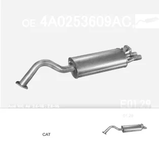   EDEX 01.29 - Kipufogó hátsó dob AUDI A6 2.6, 2.8 (1994-1997)
