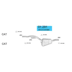 EDEX 01.291 - Audi A4 Quattro B5 kipufogó közép dob