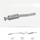 EDEX 01.41 - Kipufogó első dob AUDI 80 1.6, 1.8, 1.9, 2.0, 2.1, 2.2 (1977-1991)