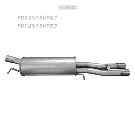 EDEX 01.88 - Kipufogó hátsó dob AUDI A4 2.4, 2.8 (1996-2001)