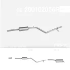 EDEX 02.11 - Kipufogó közép dob DACIA LOGAN 1.4, 1.6 (2007-2013)