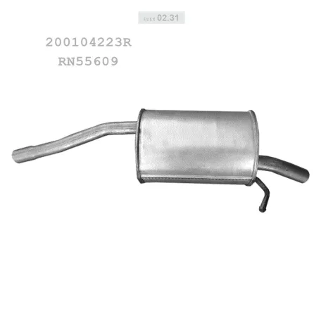 EDEX 02.31 - Kipufogó hátsó dob DACIA LOGAN II 0.9 TCe (2012-2020)
