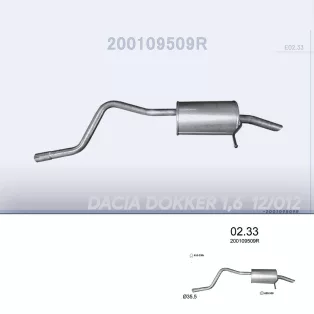   EDEX 02.33 - Kipufogó hátsó dob DACIA DOKKER 1.6 (2012-2021)
