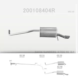   EDEX 02.40 - Kipufogó hátsó dob DACIA SANDERO II 0.9 (2012-2020)