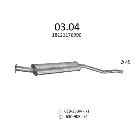 Edex 03.04 - BMW 3 E30 kipufogó közép dob