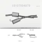 EDEX 03.137 - Kipufogó közép dob BMW 5 E39 2.2, 2.5, 3.0 (2000-2004)