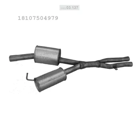 EDEX 03.137 - Kipufogó közép dob BMW 5 E39 2.2, 2.5, 3.0 (2000-2004)