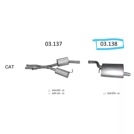 EDEX 03.138 - BMW 5 E39 kipufogó hátsó dob