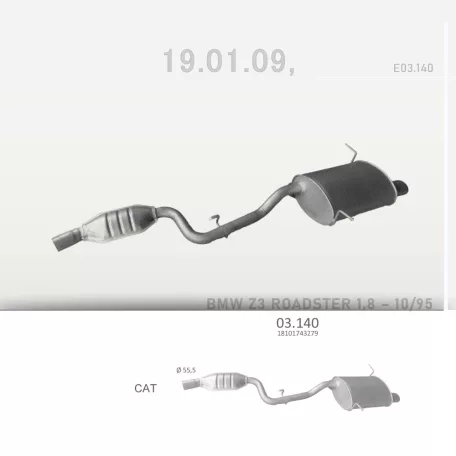 EDEX 03.140 - Kipufogó hátsó dob BMW Z3 1.8 (1995-1998)