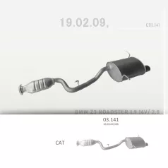   EDEX 03.141 - Kipufogó hátsó dob BMW Z3 1.9, 2.8 (1995-2000)