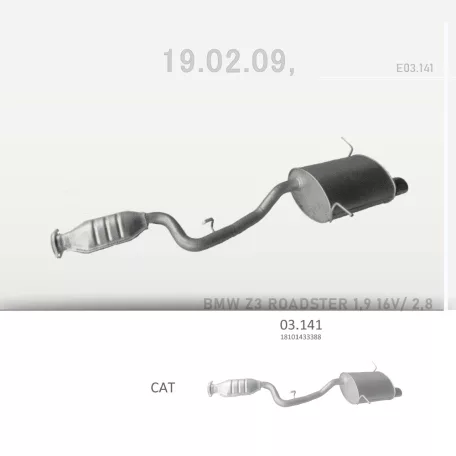 EDEX 03.141 - Kipufogó hátsó dob BMW Z3 1.9, 2.8 (1995-2000)
