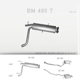   EDEX 03.142 - Kipufogó közép dob BMW X5 E53 4.4 (2000-2003)