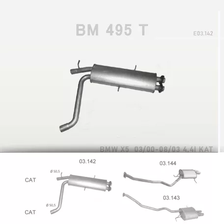 EDEX 03.142 - Kipufogó közép dob BMW X5 E53 4.4 (2000-2003)