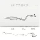 EDEX 03.15 - Kipufogó közép dob BMW 3 E90 1.6, 2.0 (2005-2012)