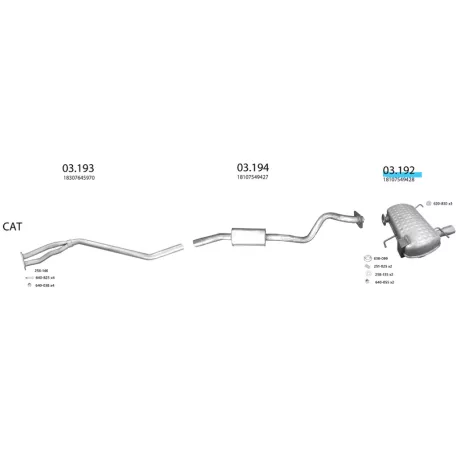 EDEX 03.192 - BMW 3 E90 series kipufogó hátsó dob