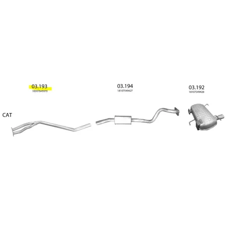 EDEX 03.193 - Kipufogó kipufogó cső BMW 3 E90 2.0 (2004-2013)